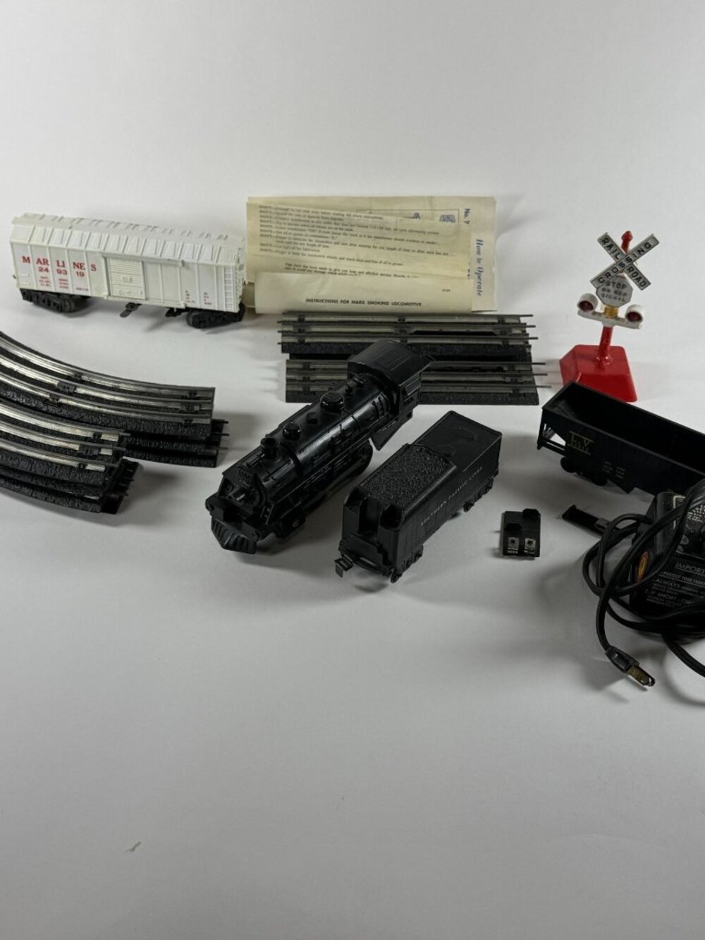 Allstate O Gauge Engine #400 W Tender 2 Model Cars & Track 7 Curves 3 Straight
